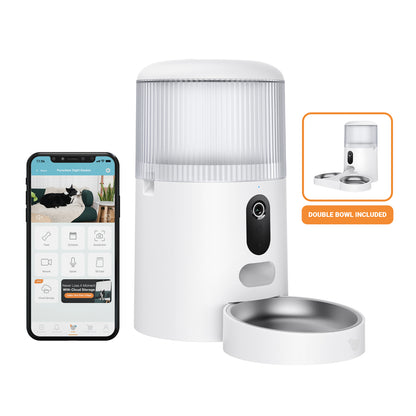 Purechew Sight Double 4L Bowl Smart App Enabled Feeder for Cats and Dogs