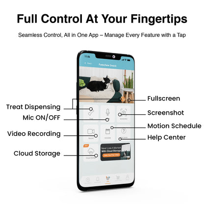 Purechew Snack Automatic App Pet Treat Dispenser with HD Camera