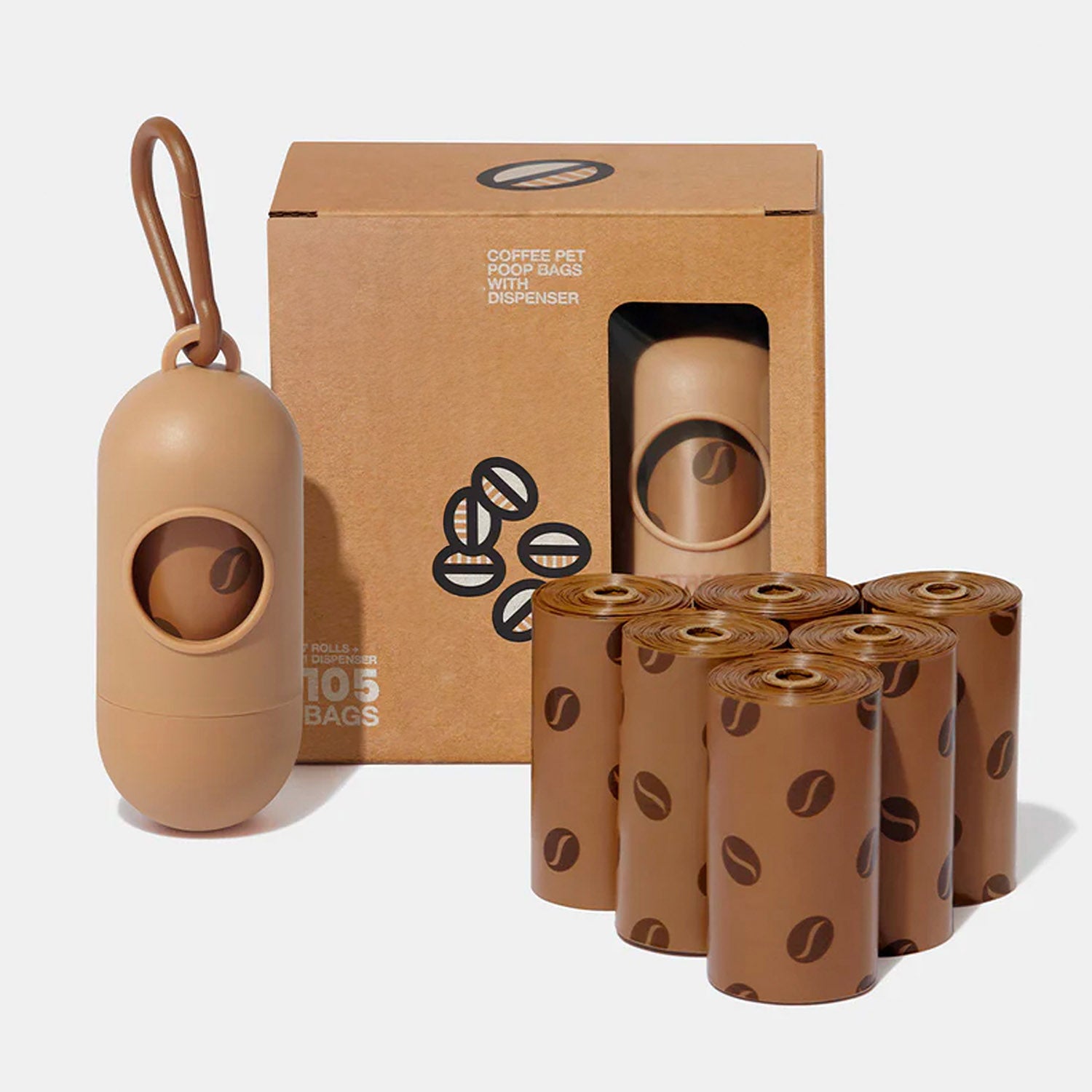 Coffee Scented Pet Waste Bags with Dispenser