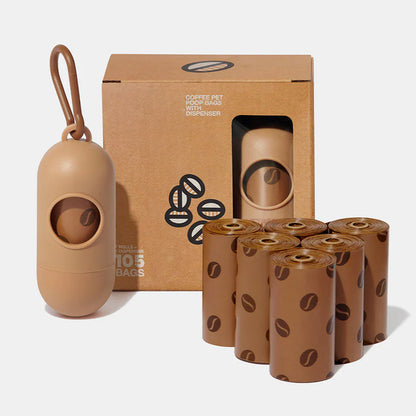 Coffee Scented Pet Waste Bags with Dispenser