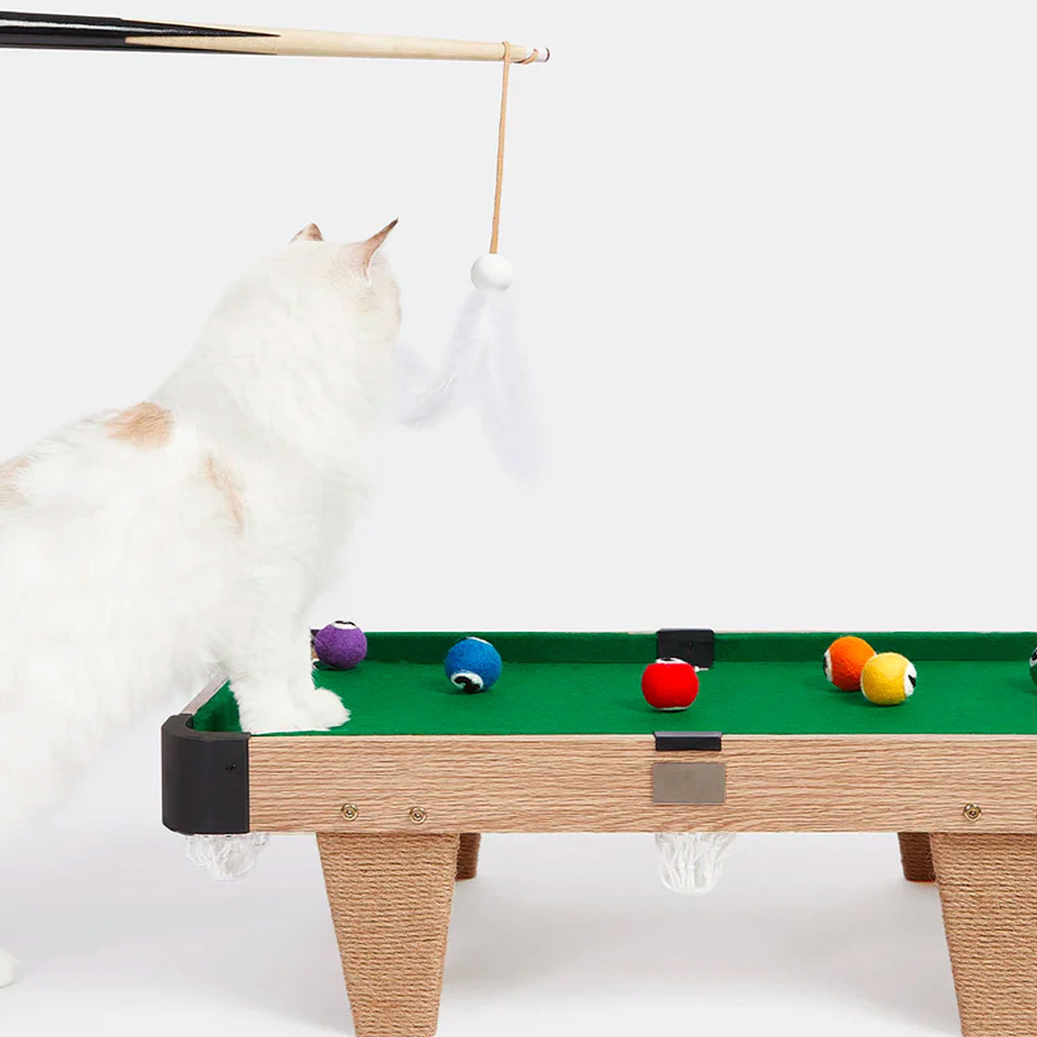 Meownooker Mini Pool Table Cat Scratcher and Catnip Toy Set