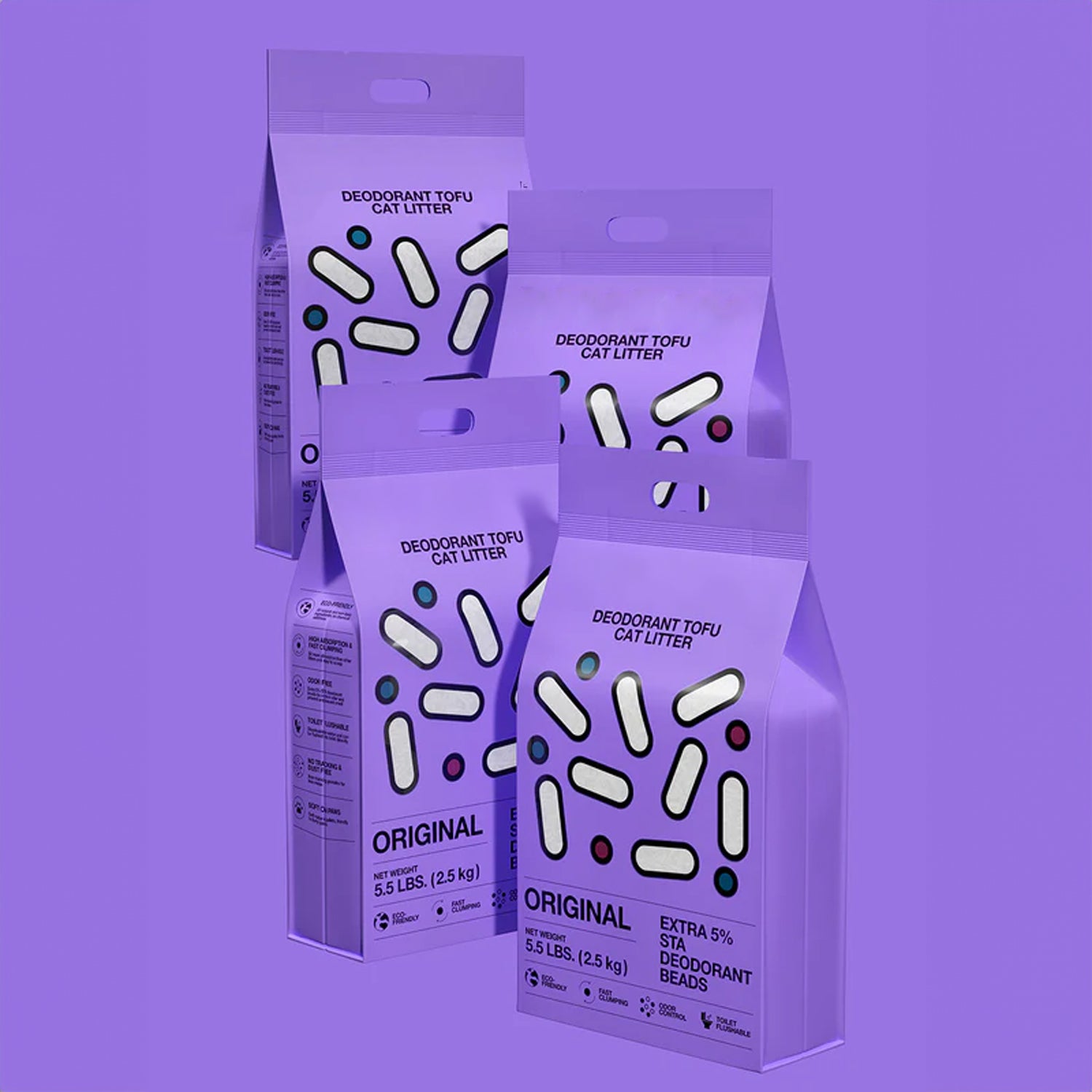 Instant Clumping Deodorizing Tofu Cat Litter - 4pk