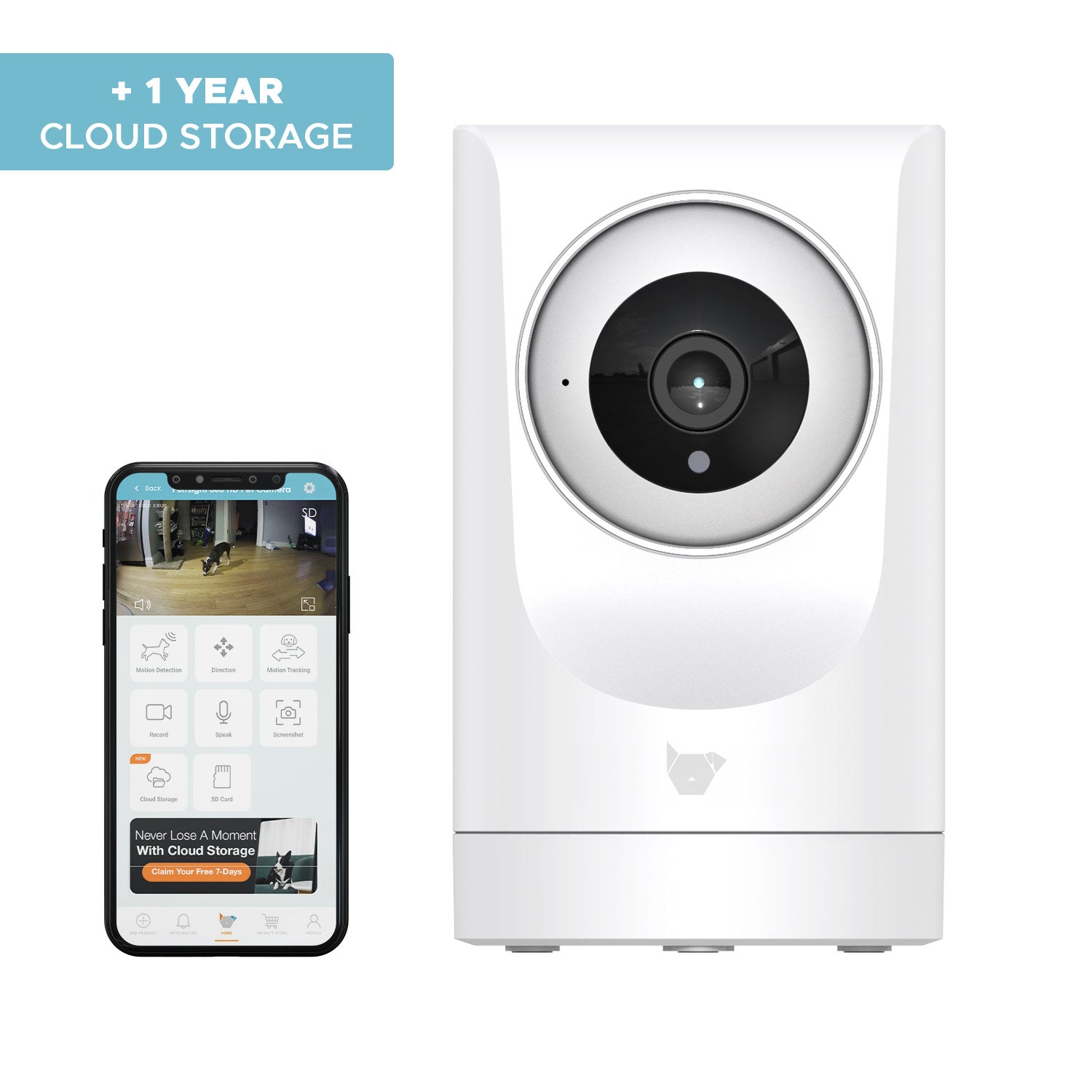 Purrsight 360° Smart App Pet Camera with Night Vision and 2 Way Audio