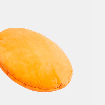 Tangerine Rattan Pet Bed with Plush Cushion